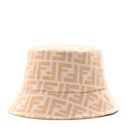 Fendi Wool Silk FF Bucket Hat S Beige 1 of 8