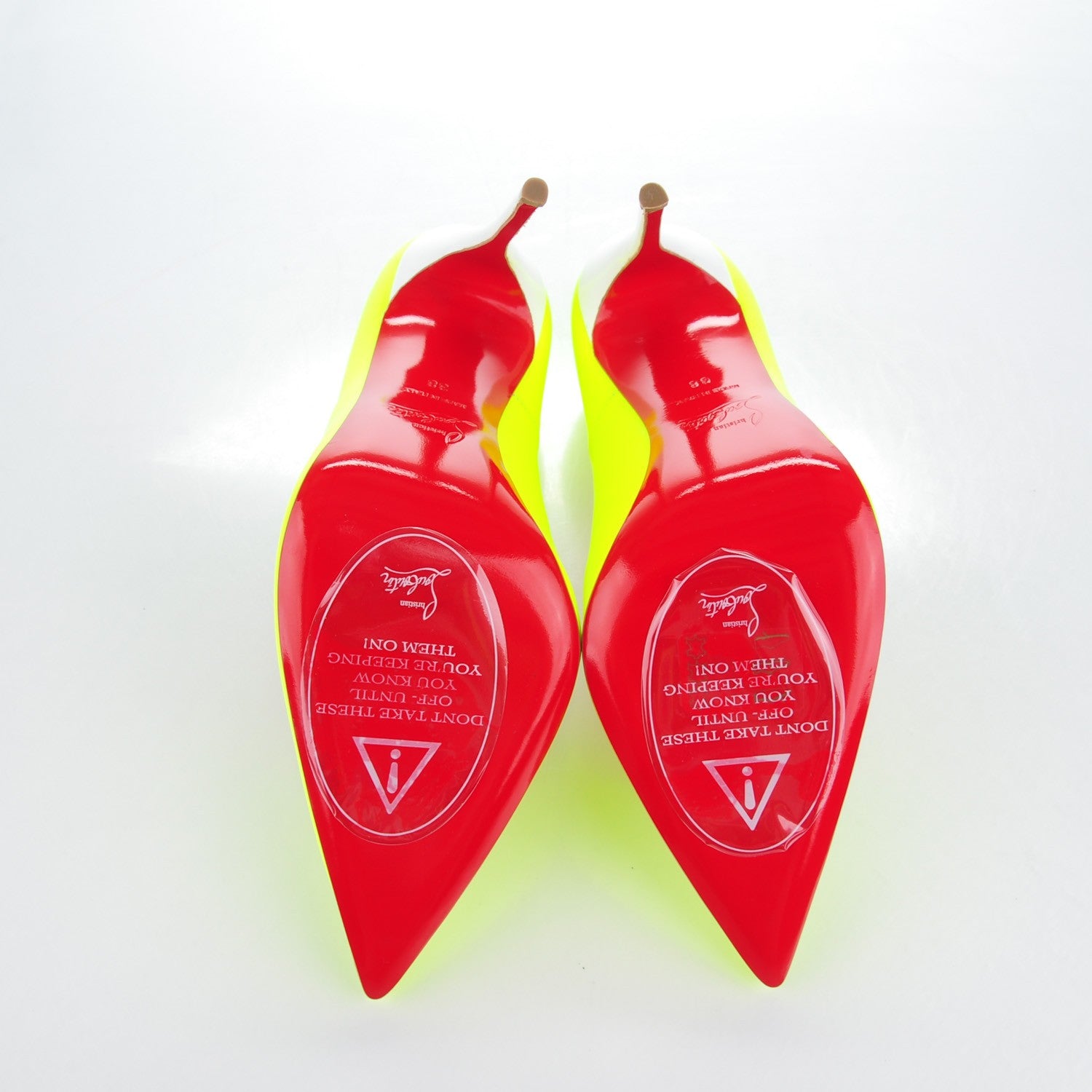 Christian Louboutin Matte Calfskin Jazz Calf Fluo So Kate 120 Pumps 38 Jaune White 5 of 8