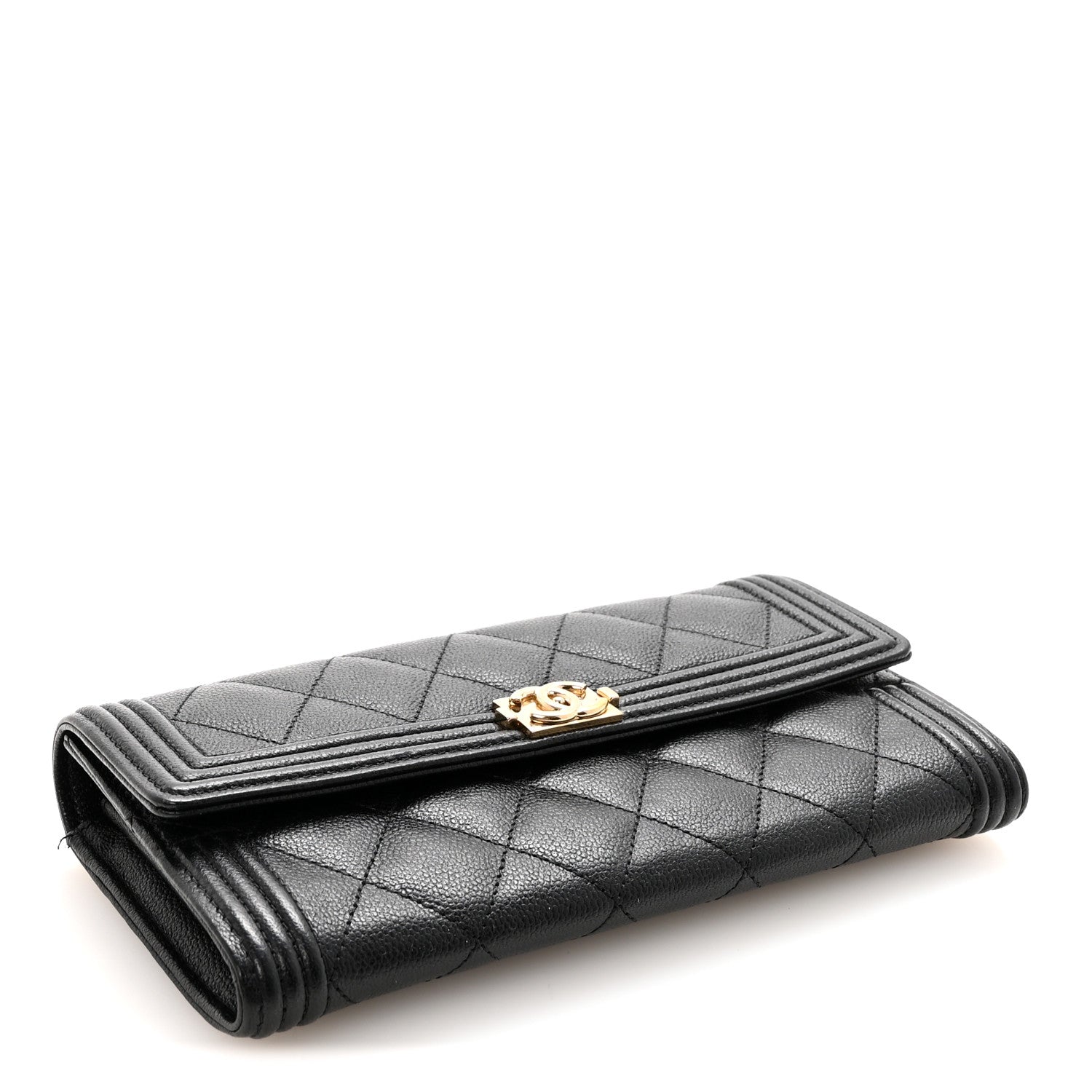 Chanel Caviar Quilted Long Boy Flap Wallet Black 4 of 8