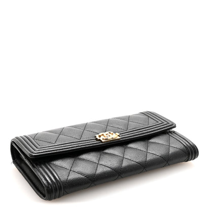 Chanel Caviar Quilted Long Boy Flap Wallet Black 4 of 8