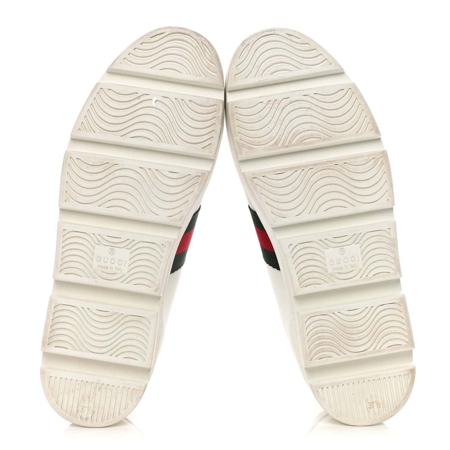 Calfskin Web Bee Embroidered Womens Ace Platform Sneakers 37.5 White