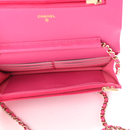 Chanel Caviar Quilted Wallet on Chain WOC Dark Pink 4 of 11