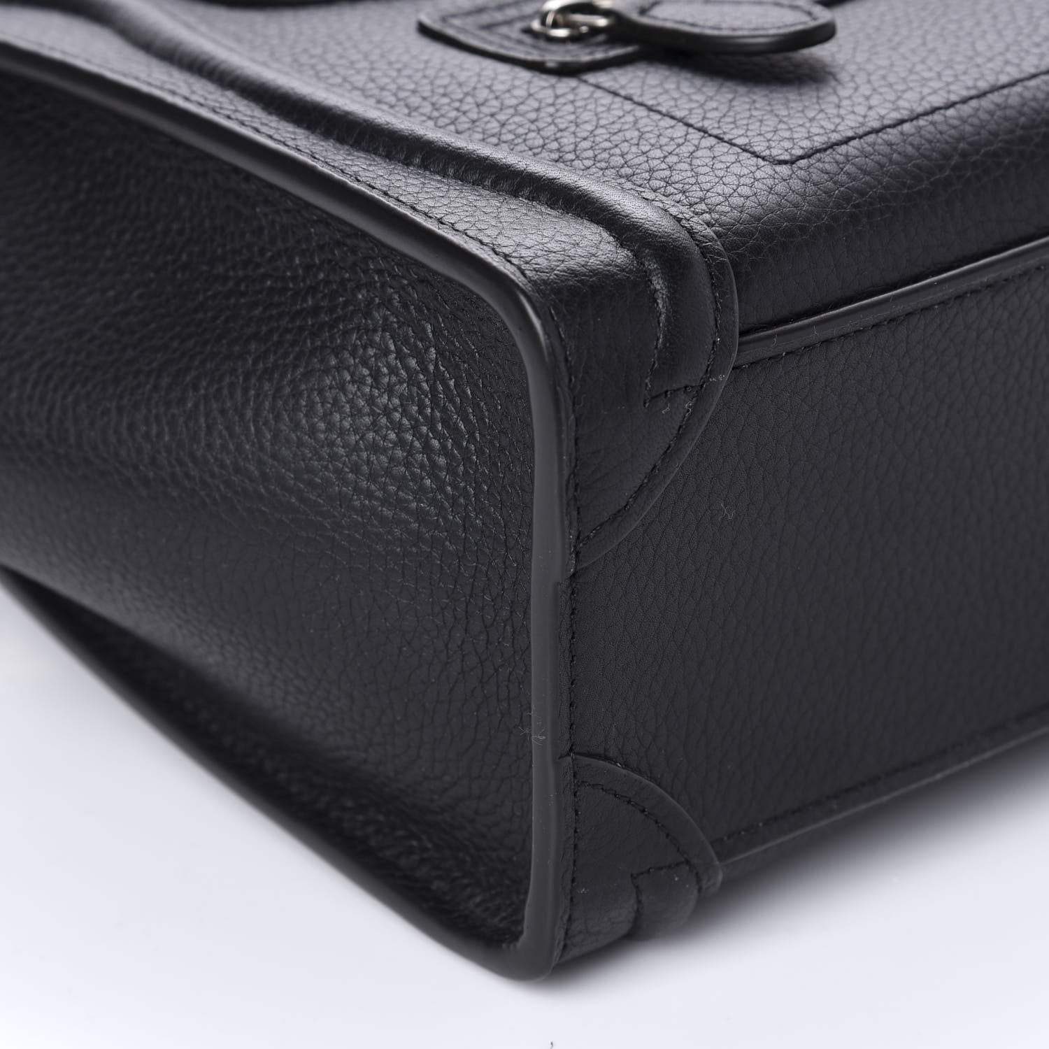 Celine Drummed Calfskin Nano Luggage Black 6 of 9
