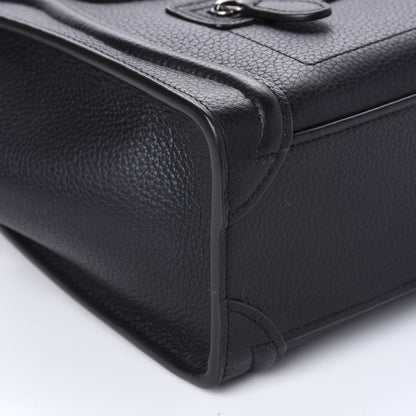 Celine Drummed Calfskin Nano Luggage Black 6 of 9