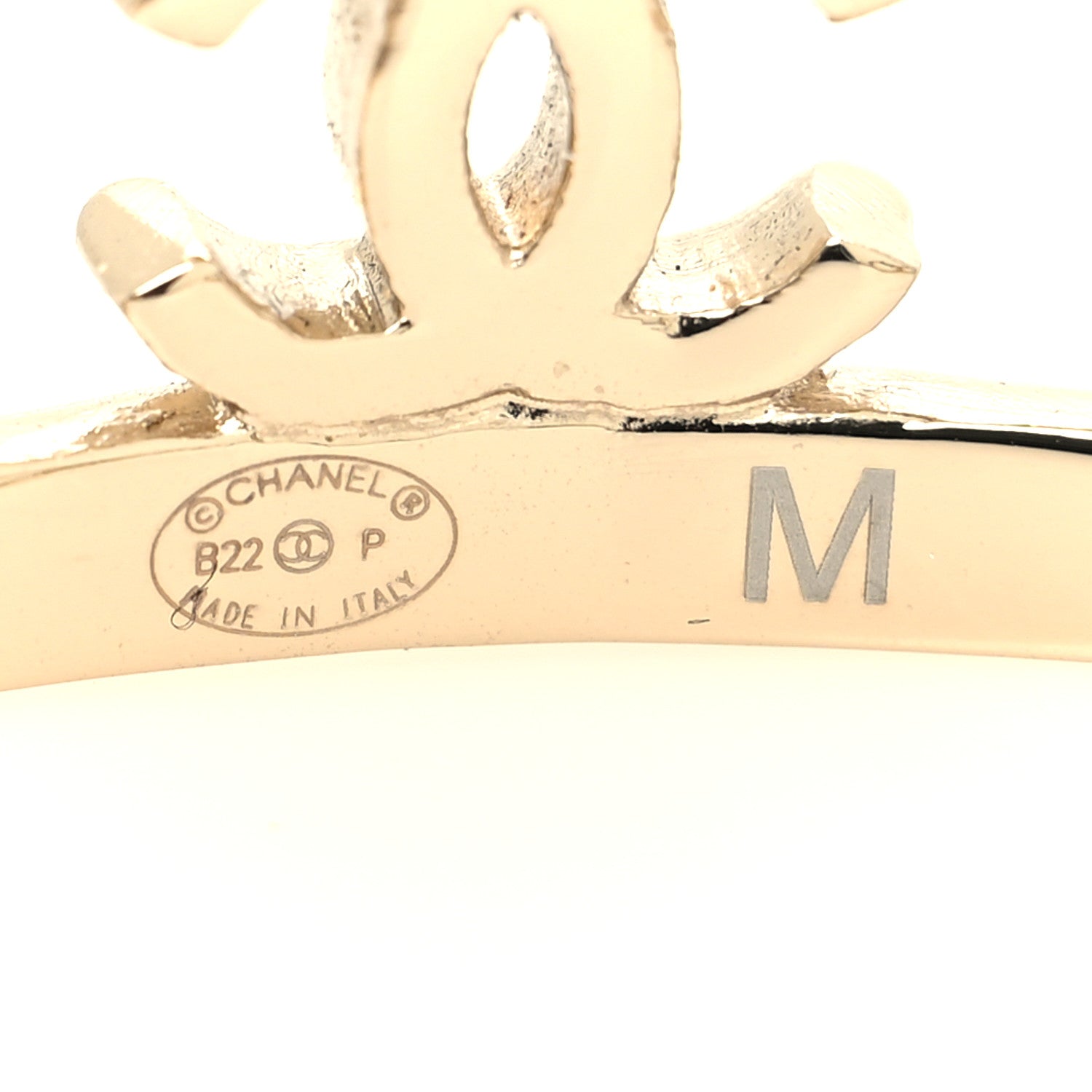 Chanel Metal Lambskin Chain CC Bracelet M Gold 4 of 4