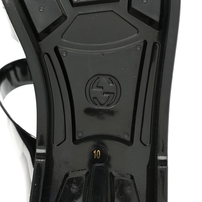 Gucci Shiny Rubber Mens Double G Buckle Strap Sandals 10 Black 6 of 9