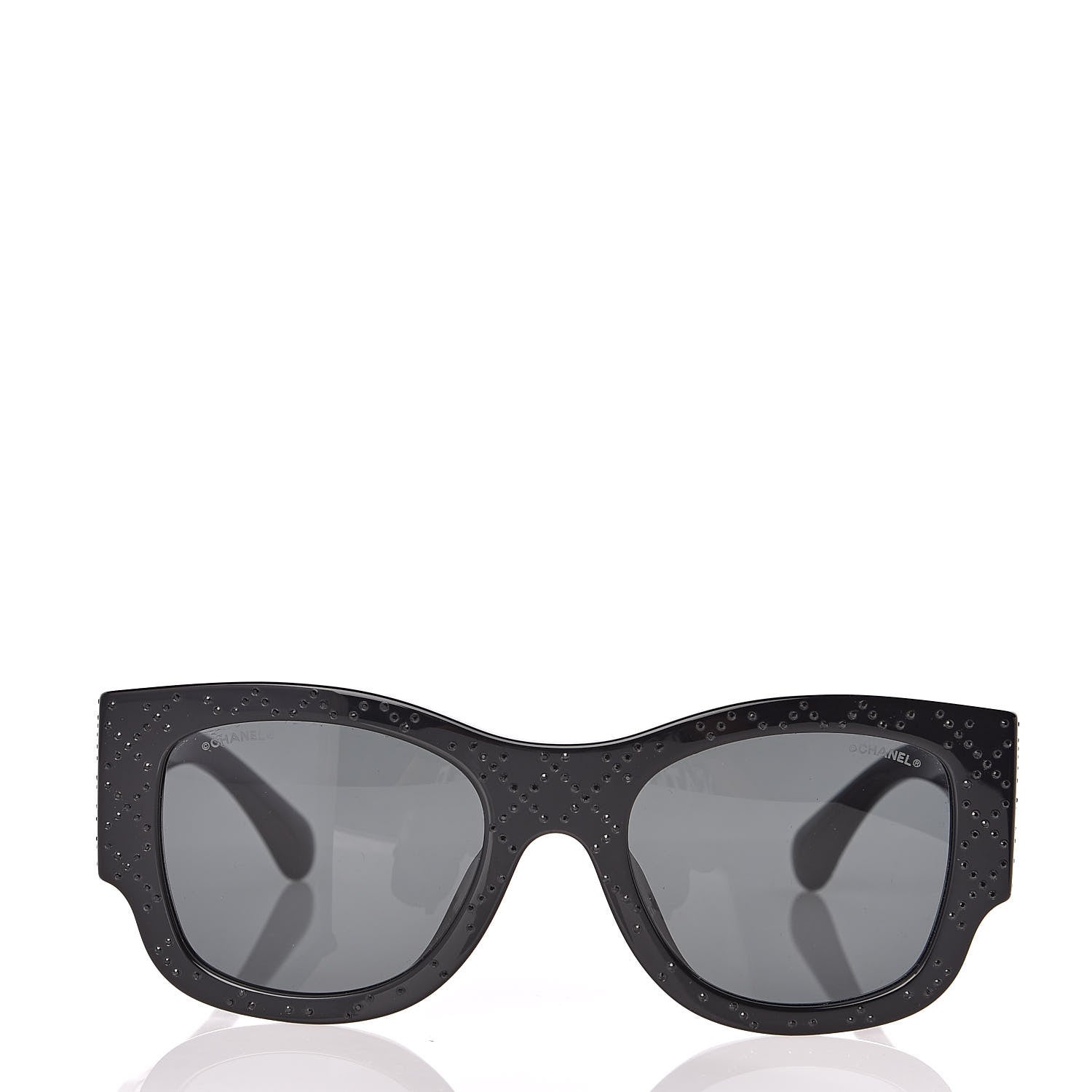 Chanel Acetate Strass Rectangle Sunglasses 5421B Black 2 of 6