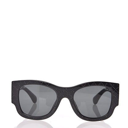 Chanel Acetate Strass Rectangle Sunglasses 5421B Black 2 of 6