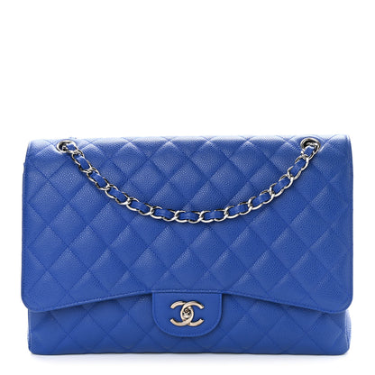 Chanel Caviar Quilted Maxi Single Flap Blue 1 of 12