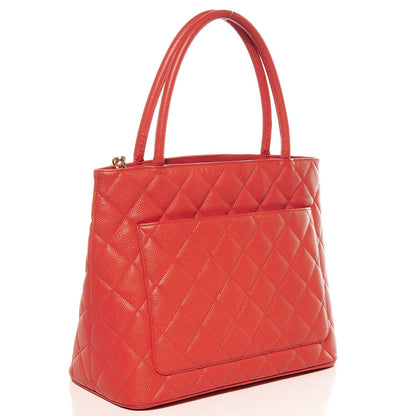 Chanel Caviar Medallion CC Tote Orange 3 of 7