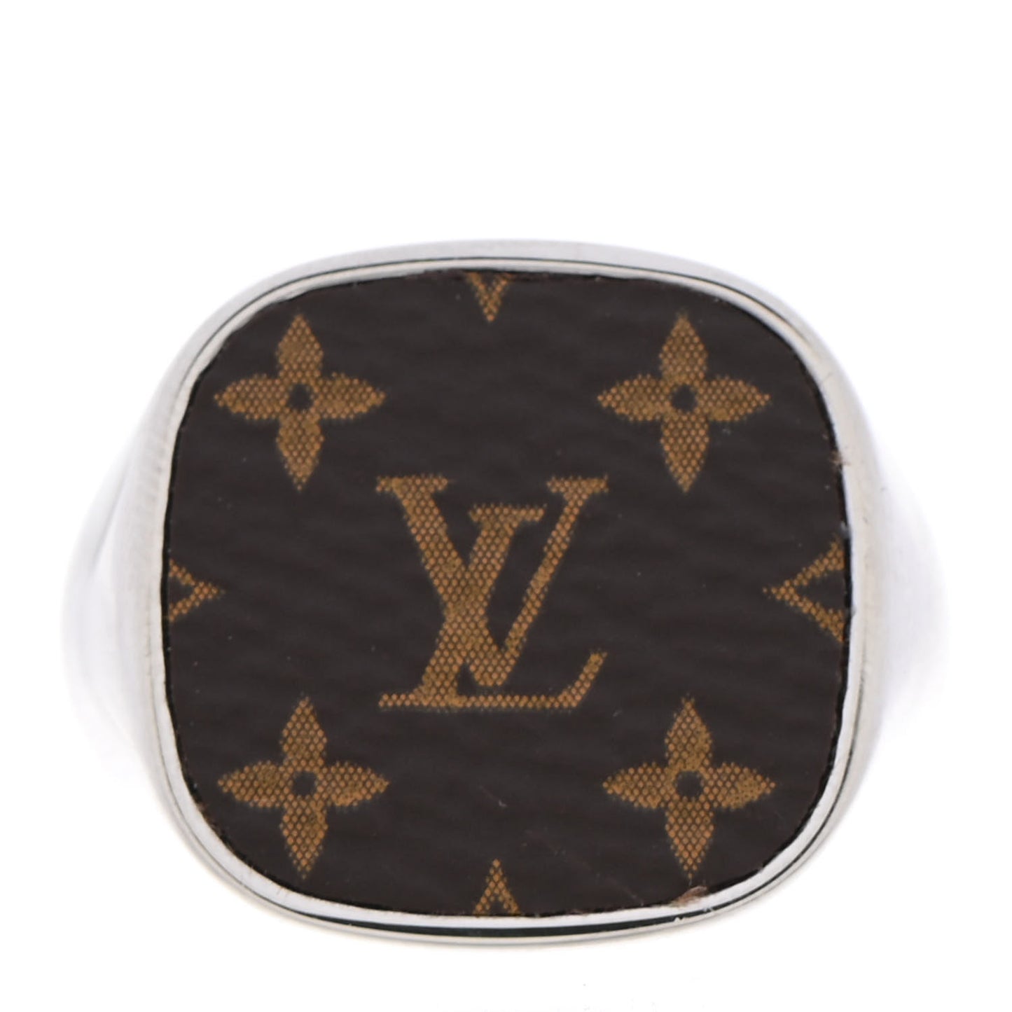 Monogram Lock Signet Ring M Silver