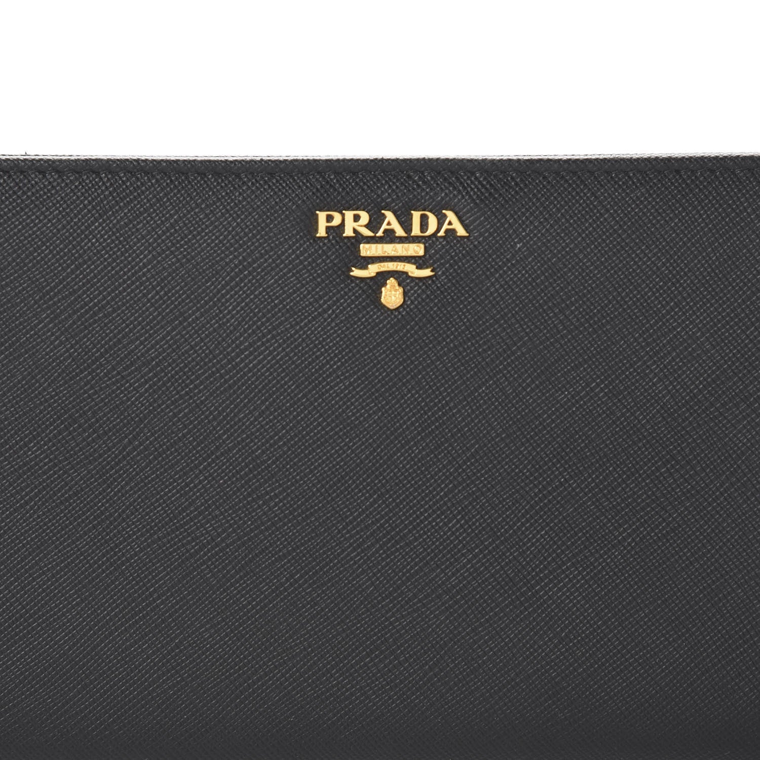 Prada Saffiano Metal Double Snap Travel Wallet Black 9 of 9