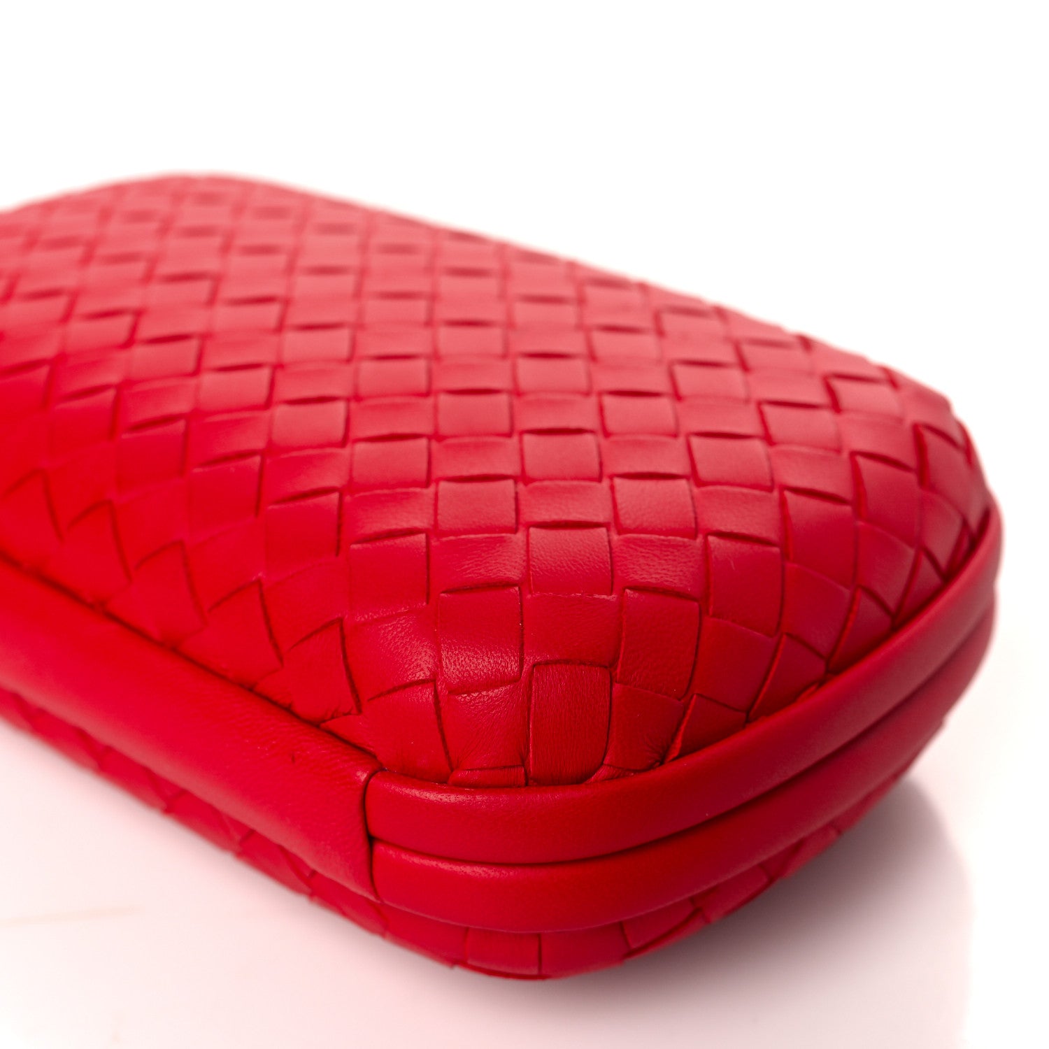Bottega Veneta Nappa Intrecciato Chain Knot Clutch China Red 8 of 8