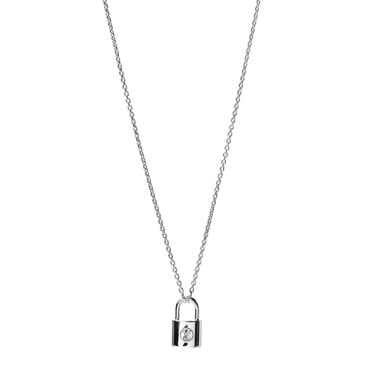 Louis Vuitton Sterling Silver Lockit Necklace 1 of 5