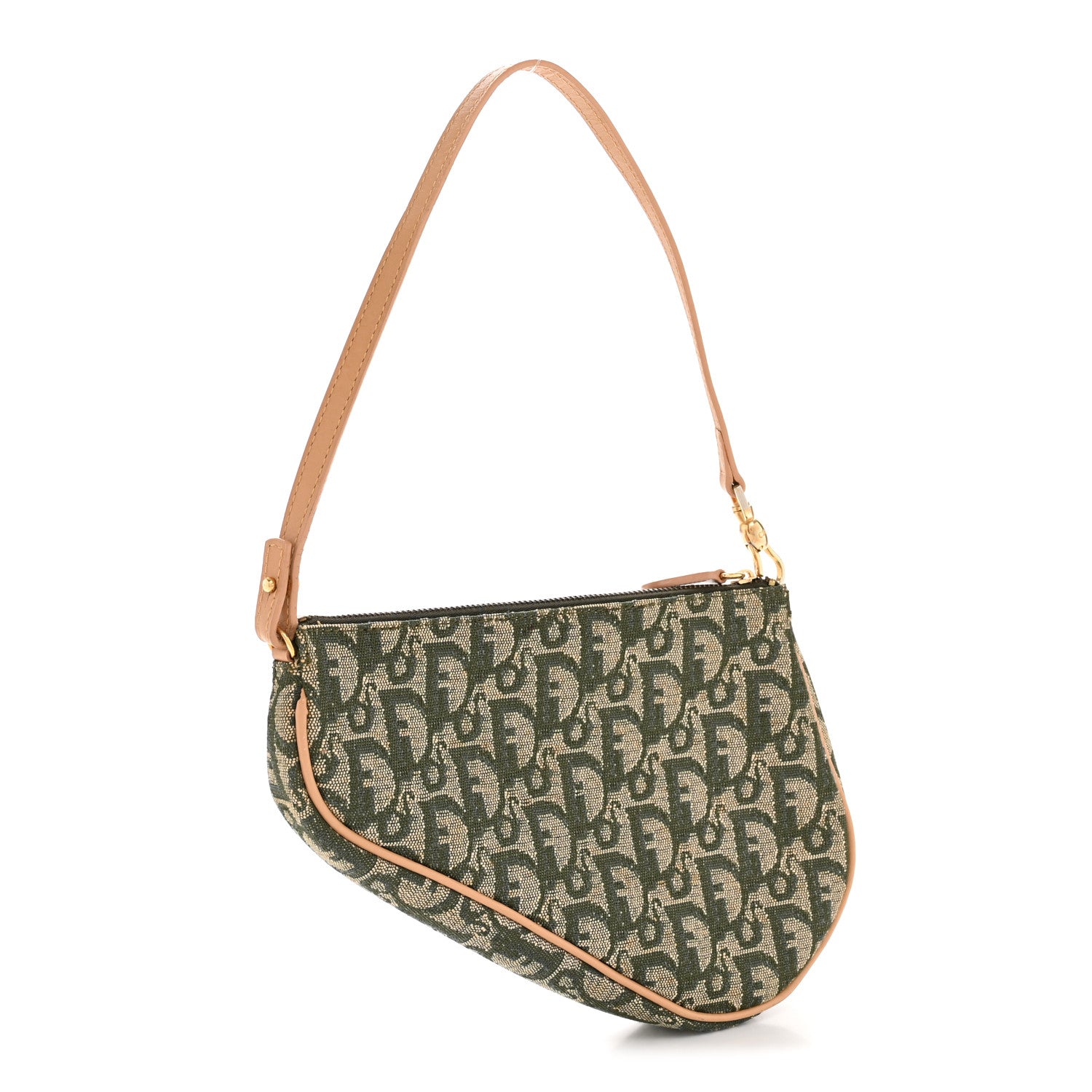 Christian Dior Monogram Mini Saddle Pochette Green 3 of 15