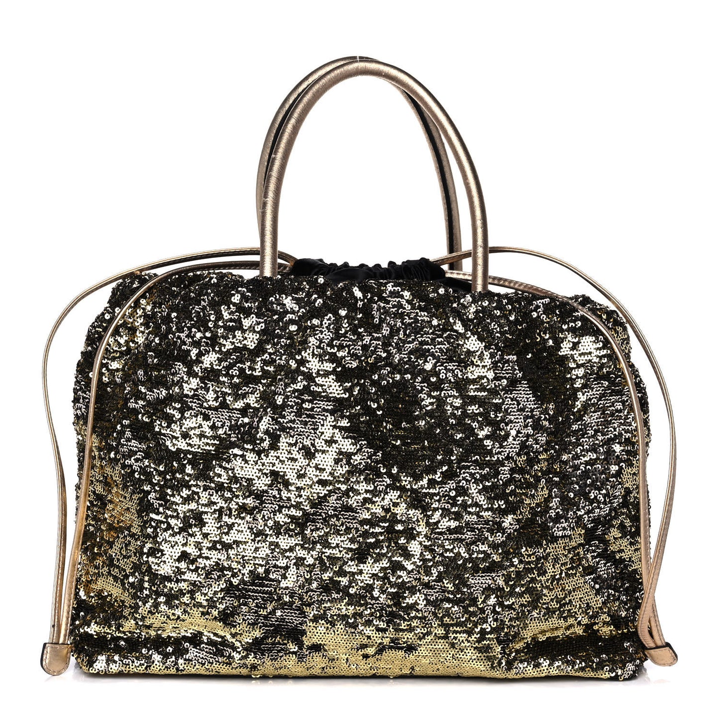 Sequin Embellished Drawstring Tote Gold