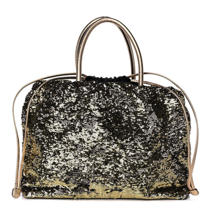 Dolce & Gabbana Sequin Embellished Drawstring Tote Gold 1 of 11