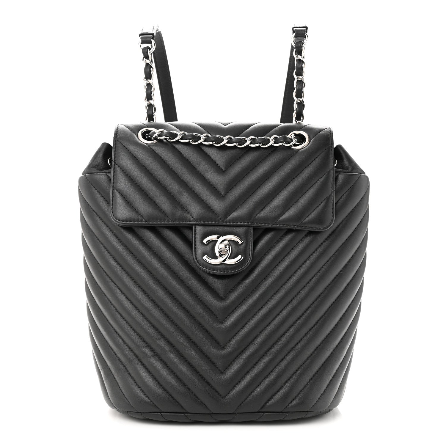 Chanel Lambskin Chevron Quilted Small Urban Spirit Backpack Black 1 of 10
