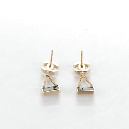 Chanel Enamel Pearl CC Flap Bag Drop Earrings Black Gold 6 of 6