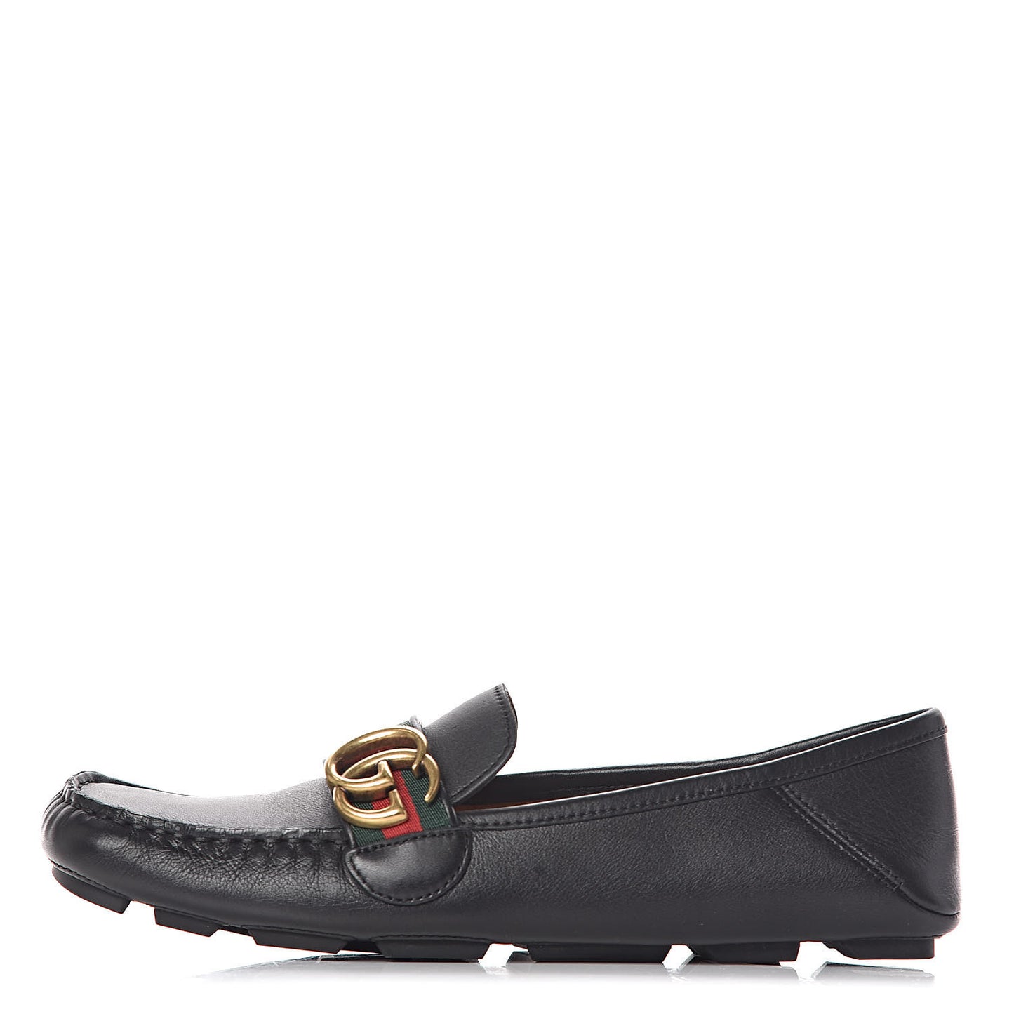 Calfskin Womens Noel Web Driver Loafers 39 Black