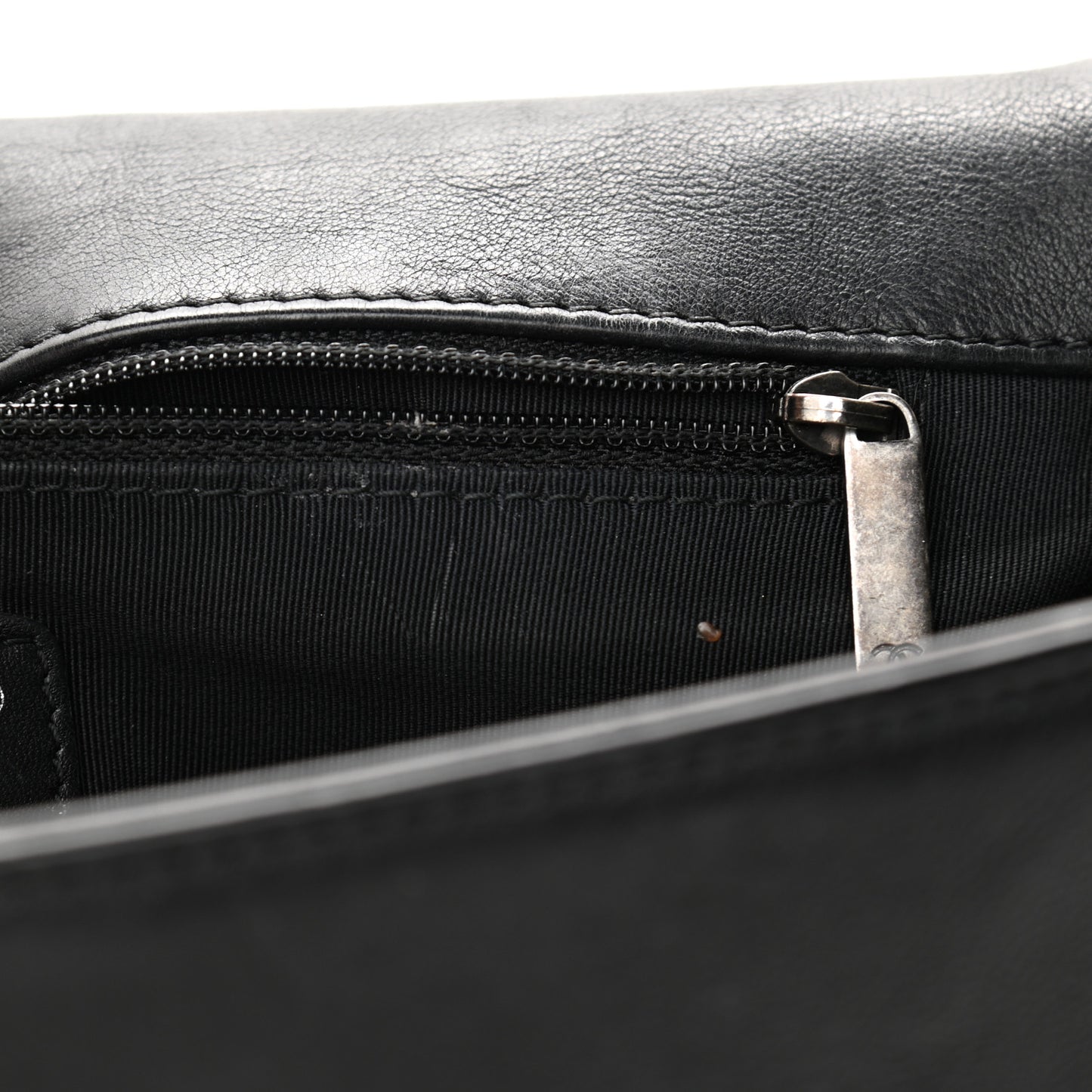 Lambskin Quilted Large Boy Flap Black