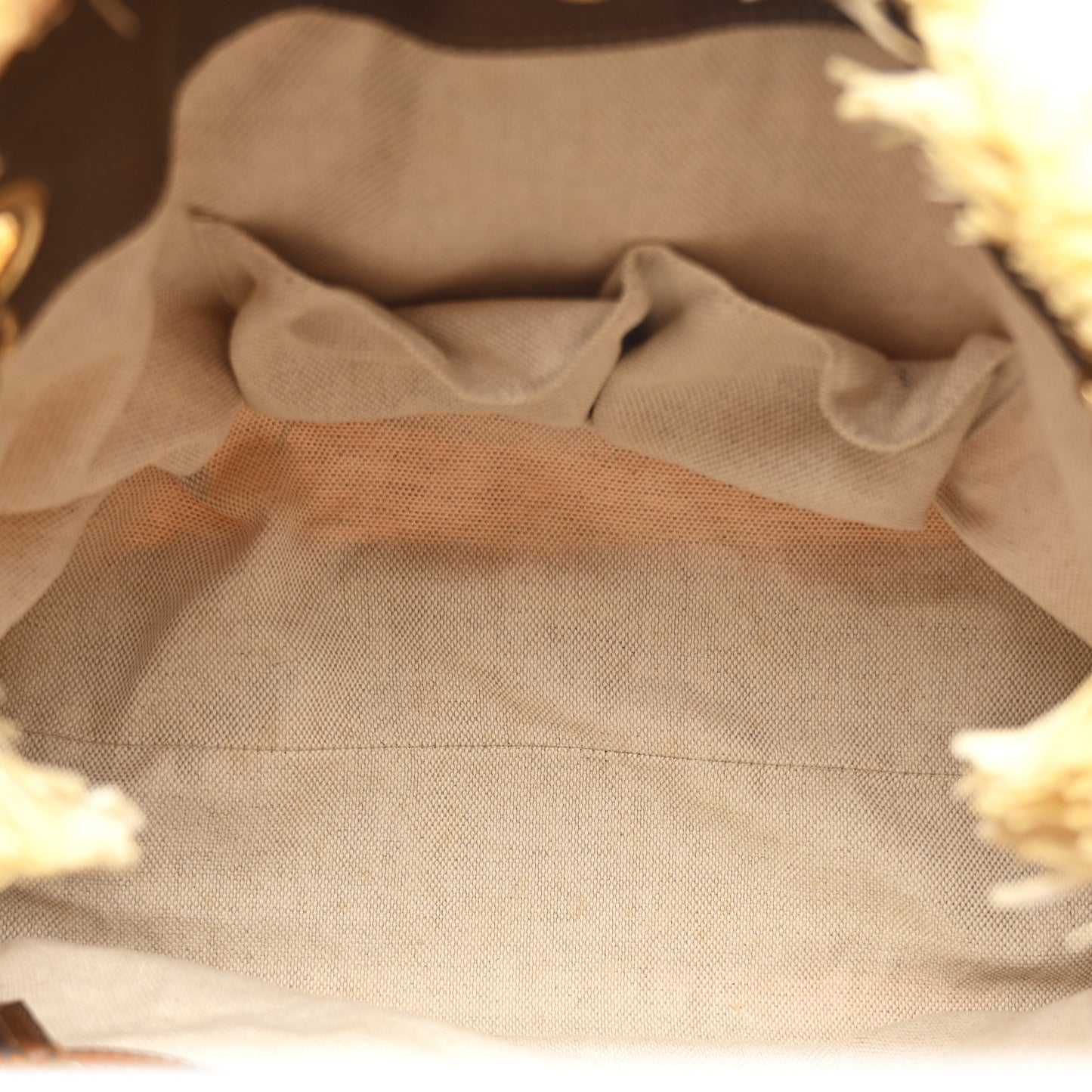 Raffia Medium Soho Chain Shoulder Bag Beige