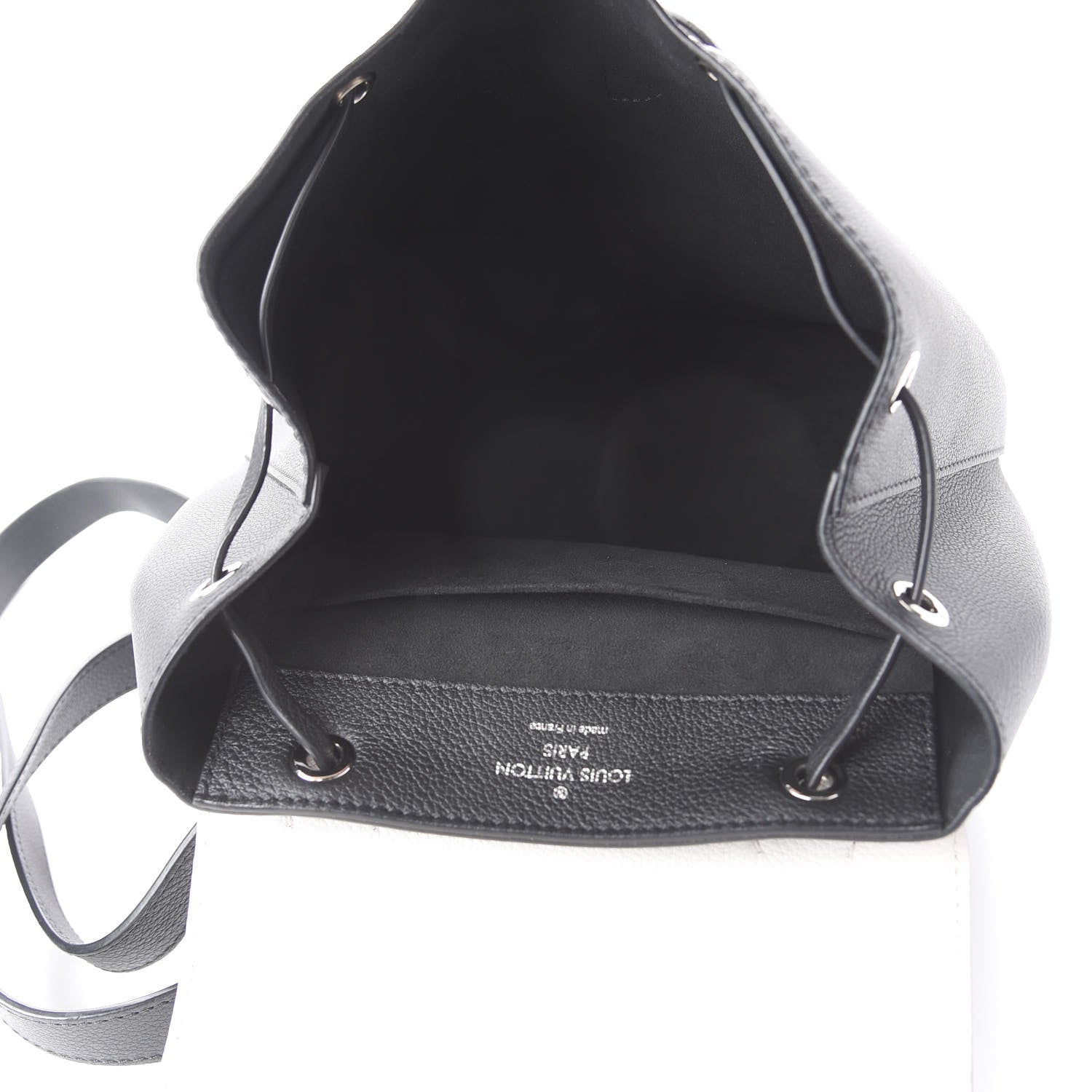 Louis Vuitton Calfskin Mechanical Flowers Lockme Backpack Black White 4 of 11