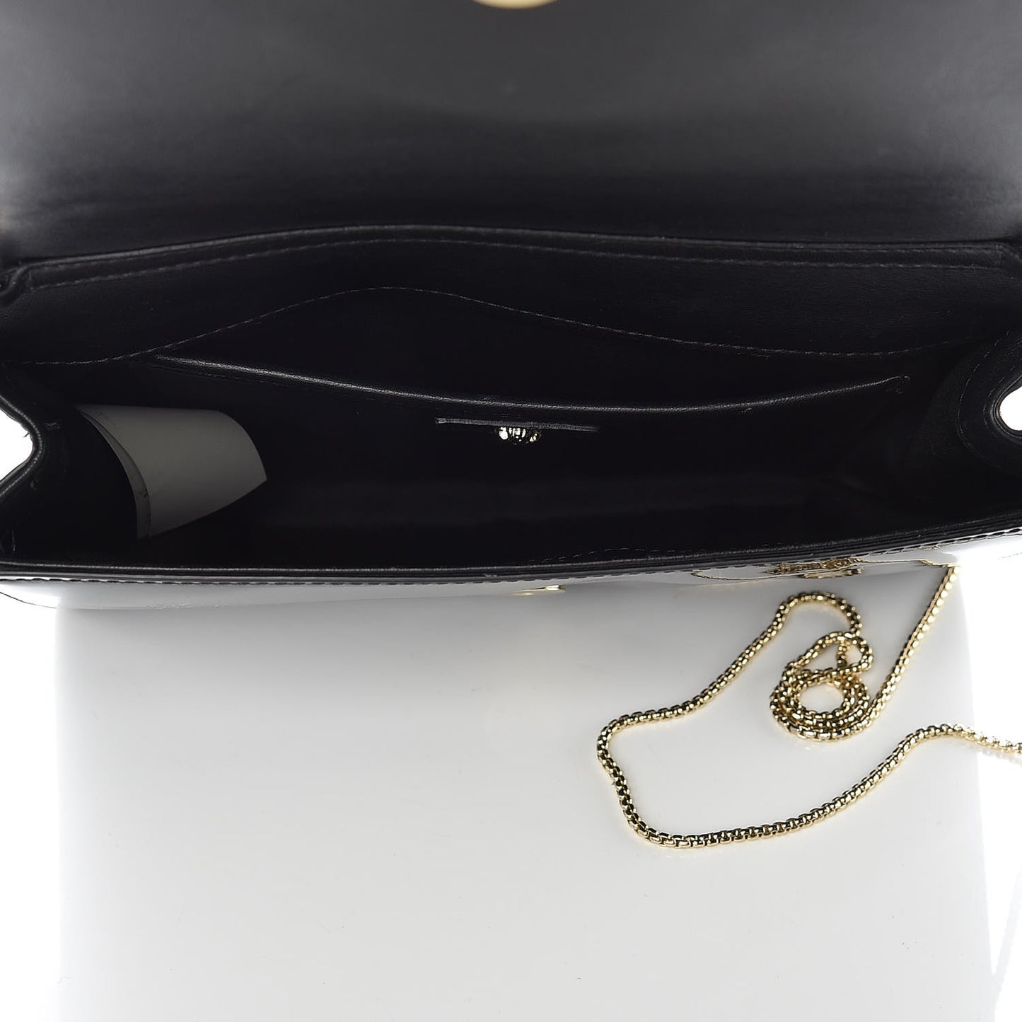 Patent Palazzo Medusa Chain Evening Bag Black