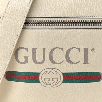 Gucci Grained Calfskin Logo Messenger Bag White 8 of 14