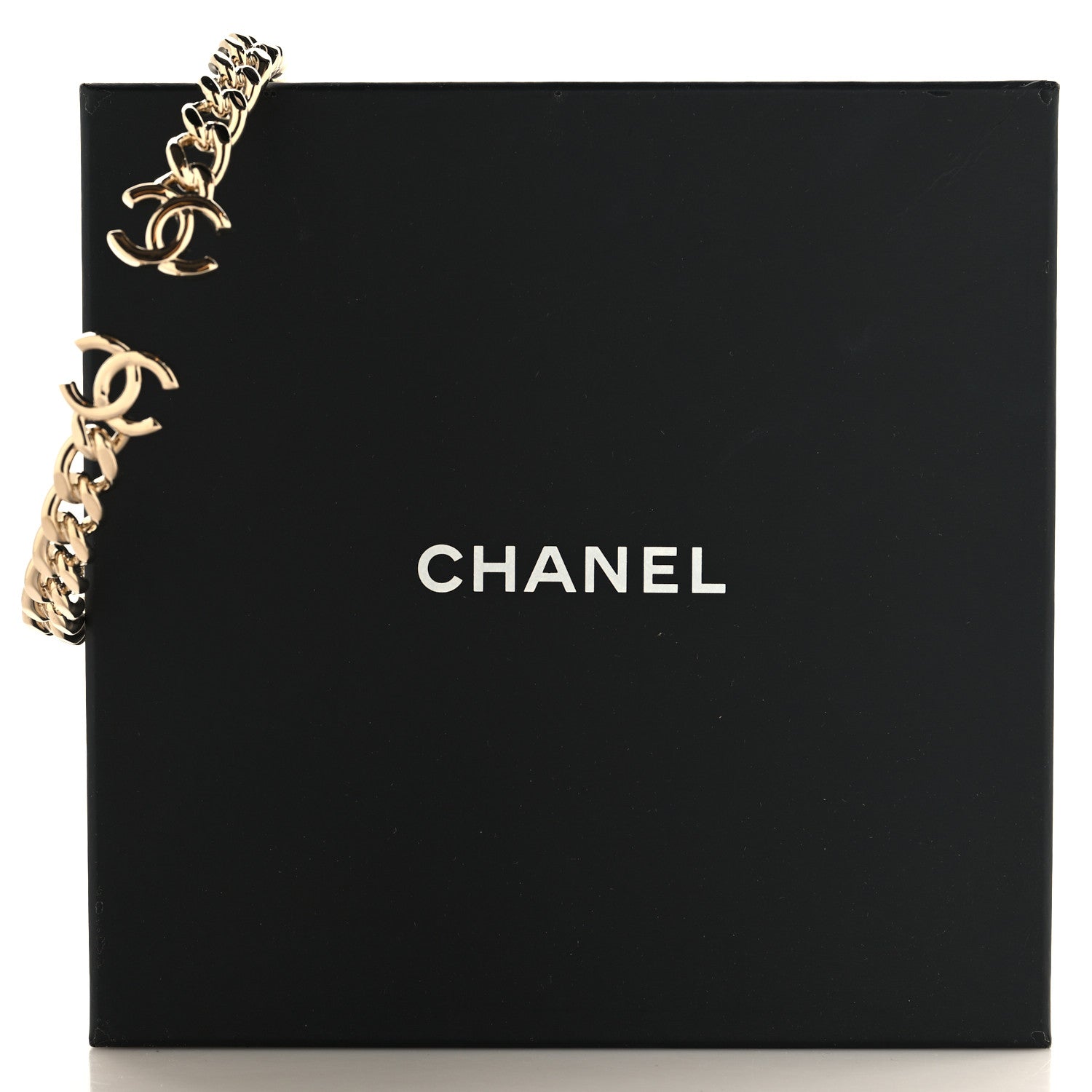 Chanel Metal CC Chain Link Choker Necklace L Gold 5 of 5