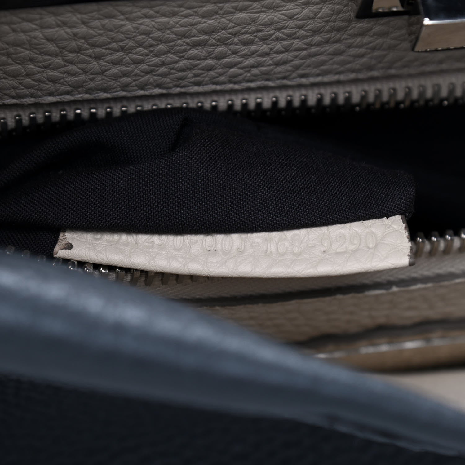 Fendi Cuoio Romano Selleria Bi-Color Medium Peekaboo Iconic Satchel Asfalto Latte 9 of 12