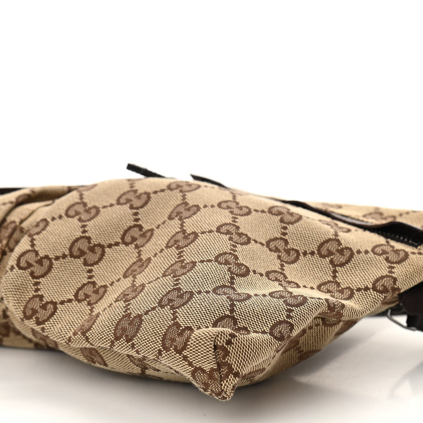GG Monogram Double Pocket Belt Bag Dark Brown