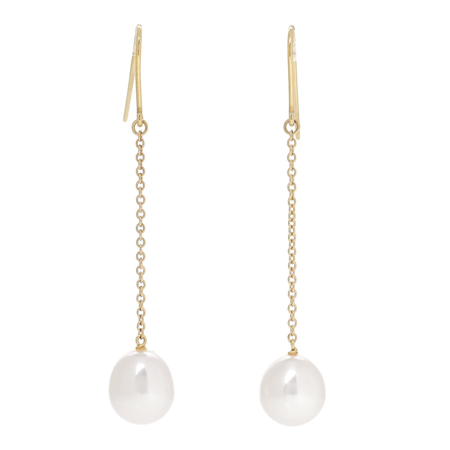 Tiffany 18K Yellow Gold Elsa Peretti Pearls By The Yard Drop Earrings 1 of 5
