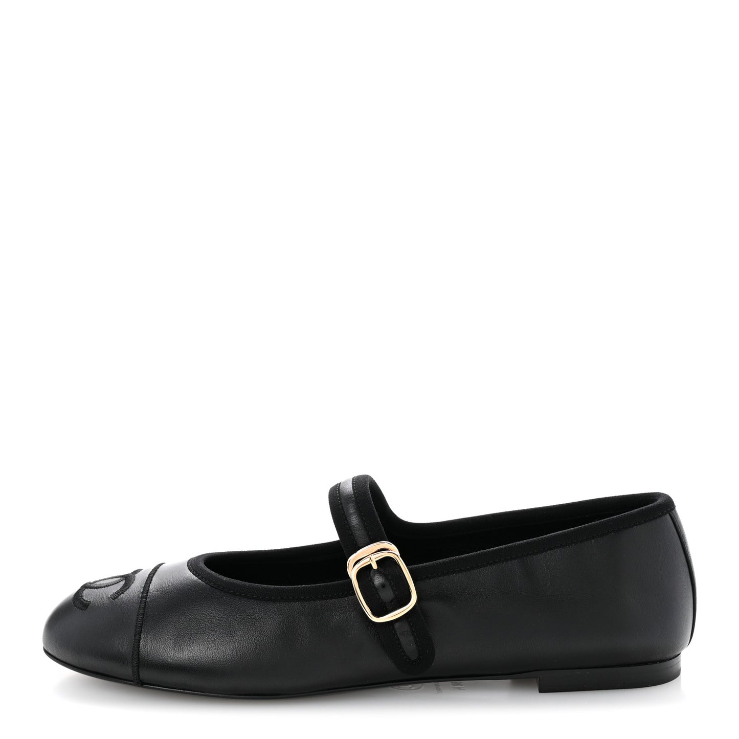 Lambskin Mary Jane Flats 38.5 Black