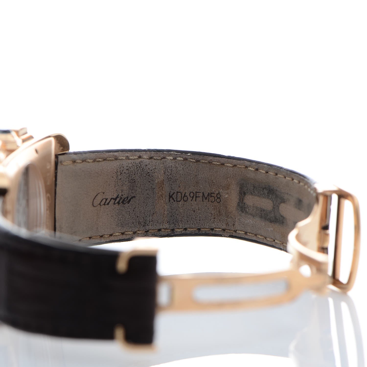 Cartier 18K Pink Gold Alligator 31.5mm Tank Americaine Chronograph Automatic Watch Brown 7 of 9