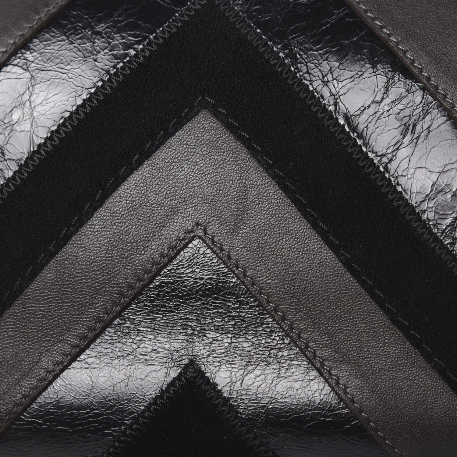 Chanel Suede Lambskin Glazed Calfskin Lady Vintage Chevron Flap Black Brown 13 of 16