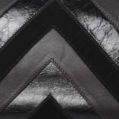 Chanel Suede Lambskin Glazed Calfskin Lady Vintage Chevron Flap Black Brown 13 of 16