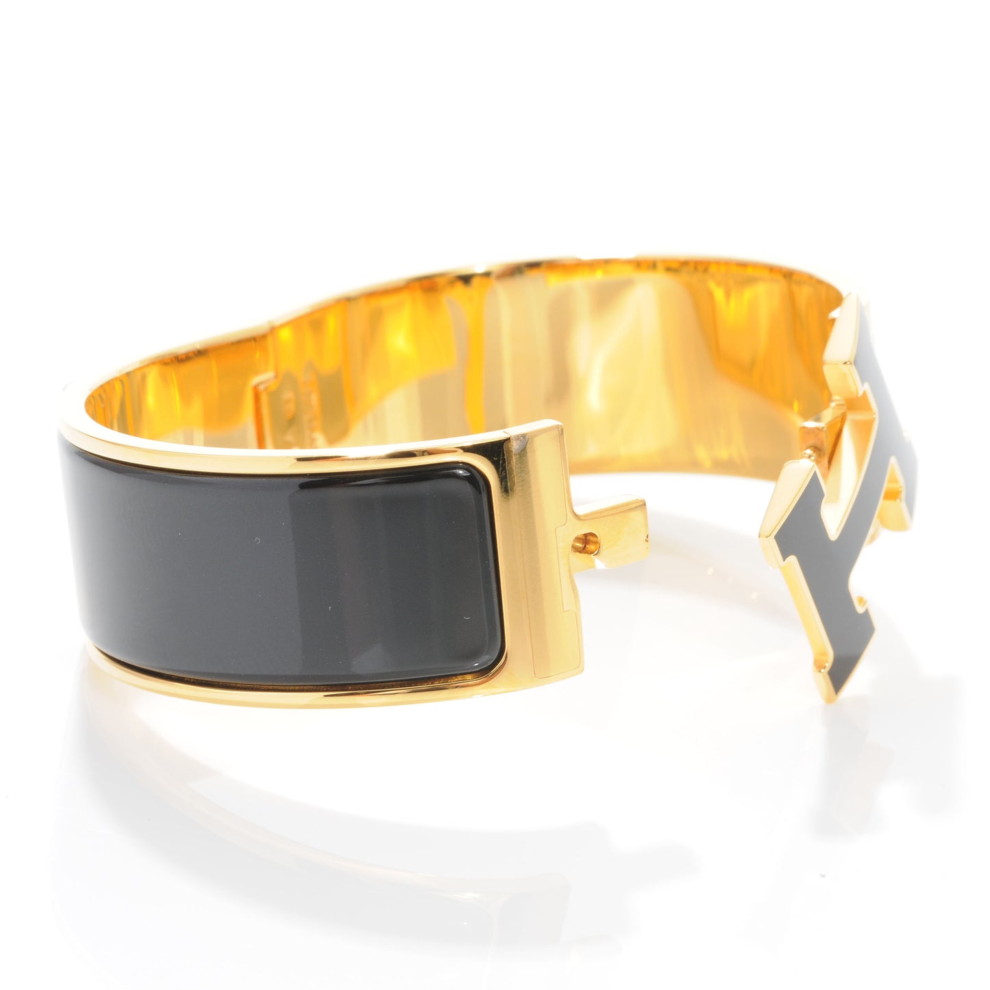 Enamel Wide Clic Clac H Bracelet PM Black