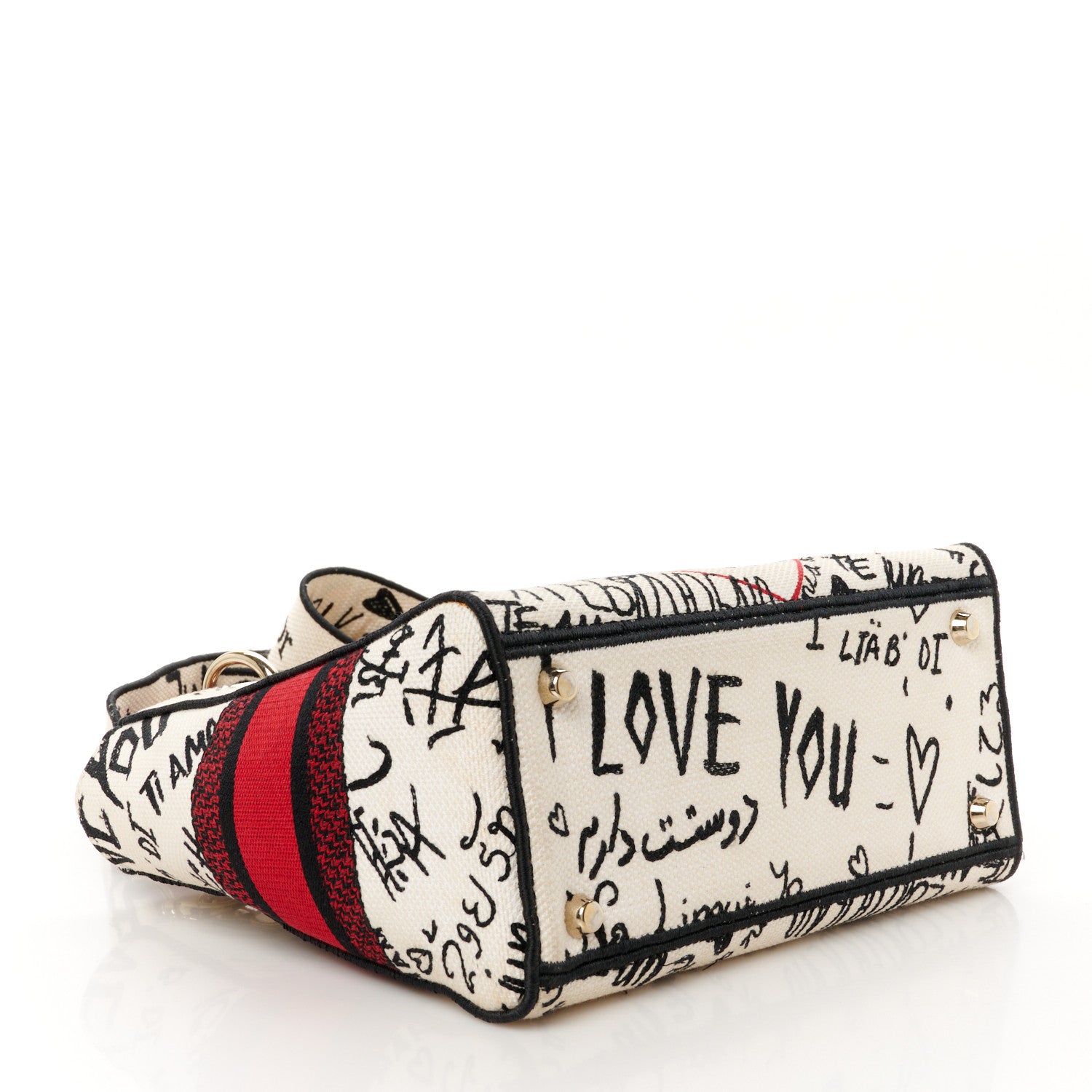 Christian Dior Canvas Medium DiorAmour Graffiti Lady D-Lite Latte 4 of 12