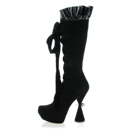 Louis Vuitton Suede Patent Leather Cancan High Boots 41 Black 1 of 6