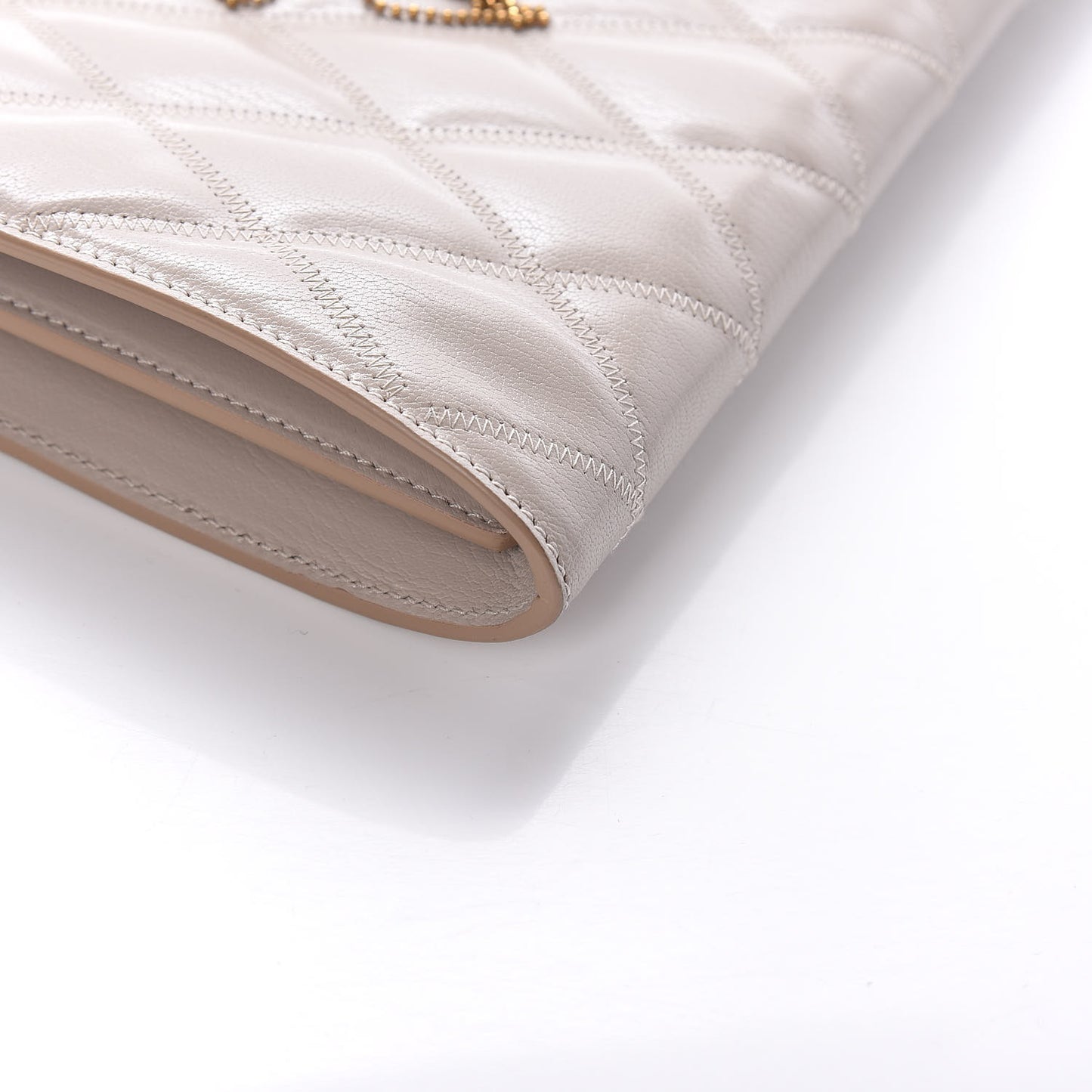 Goatskin Quilted Medium Gem Bag Natural