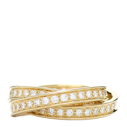 Cartier 18K Yellow Gold Diamond Trinity Paved Ring 55 7.25 1 of 4