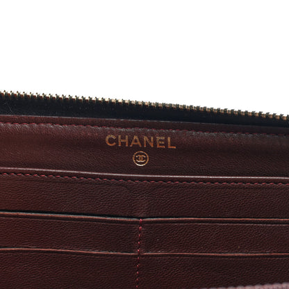 Chanel Lambskin Quilted Large Gusset Zip Around Wallet Black 6 of 7