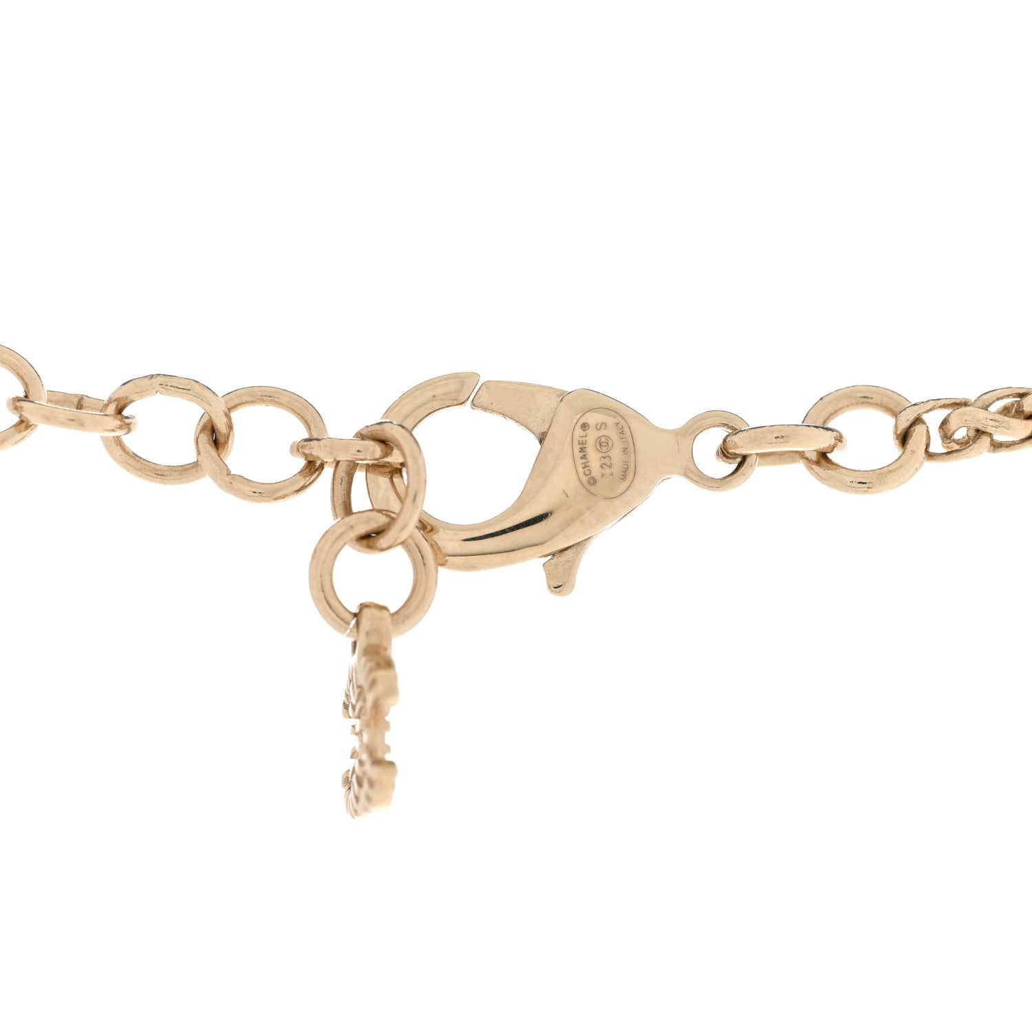 Chanel Crystal CC Pendant Necklace Gold 5 of 7