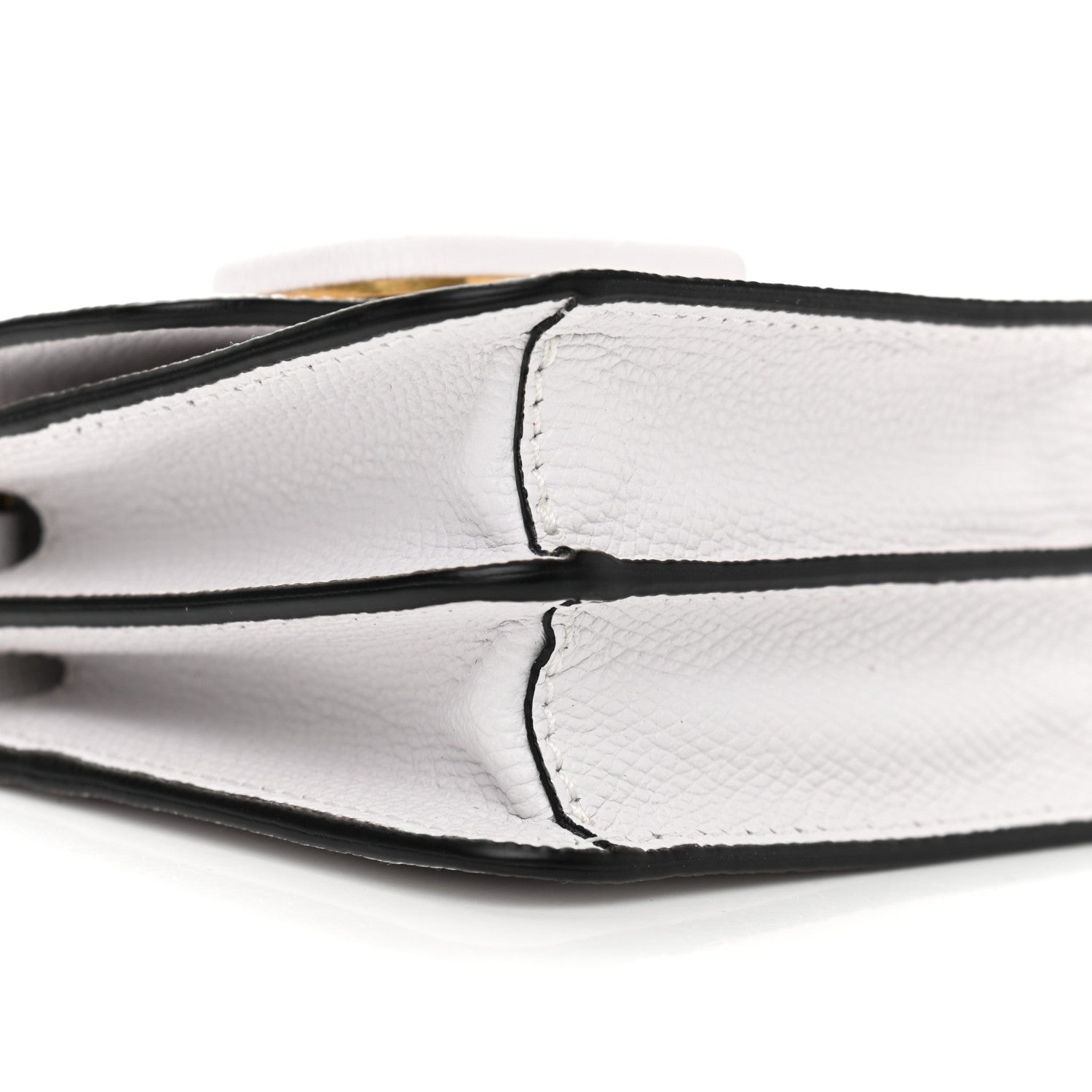Valentino Garavani Grainy Calfskin Vlogo Compact Wallet with Chain Optic White 7 of 9
