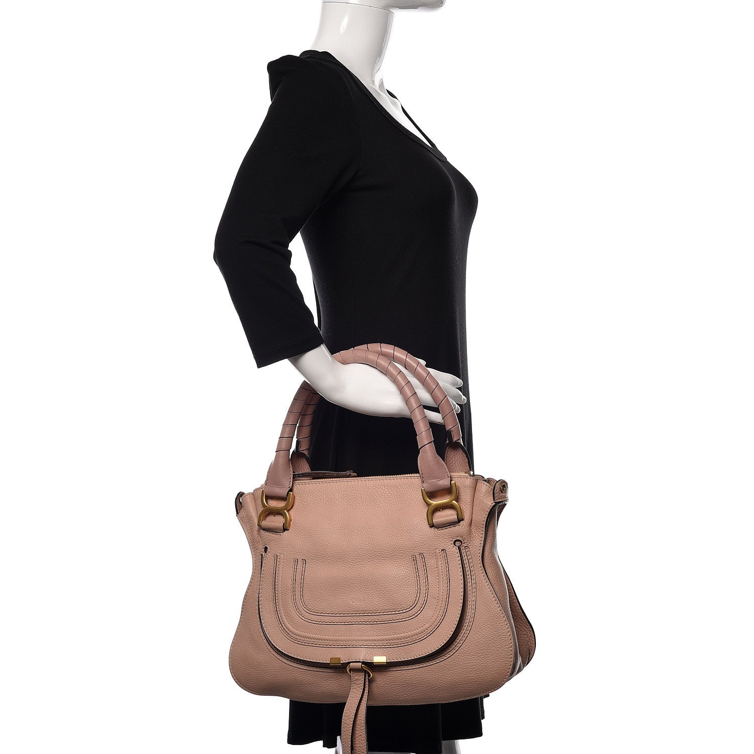 Chloe Calfskin Medium Marcie Satchel Blush Nude 2 of 18