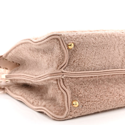 Fendi Curly Shearling Shiny Nappa Medium Peekaboo I SEE U Satchel Rosa Plaster 11 of 12