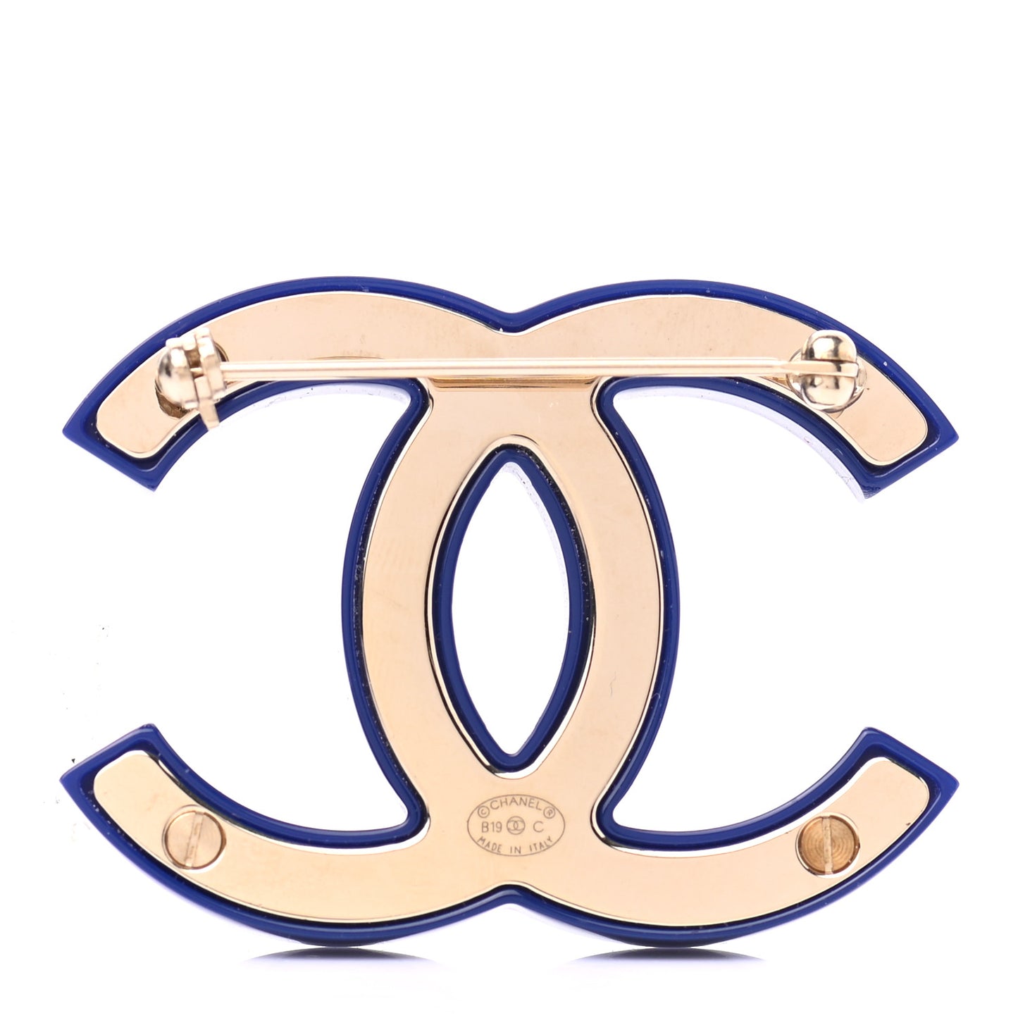 Resin Crystal La Pausa CC Brooch Blue