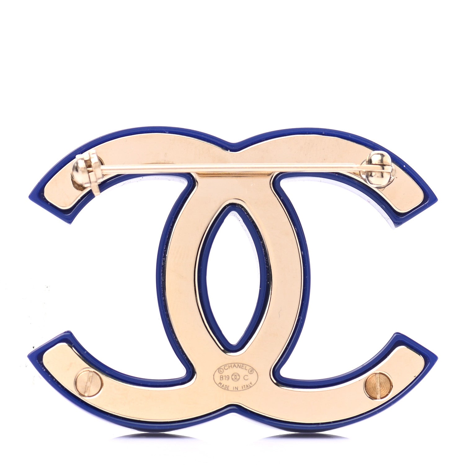 Chanel Resin Crystal La Pausa CC Brooch Blue 3 of 4