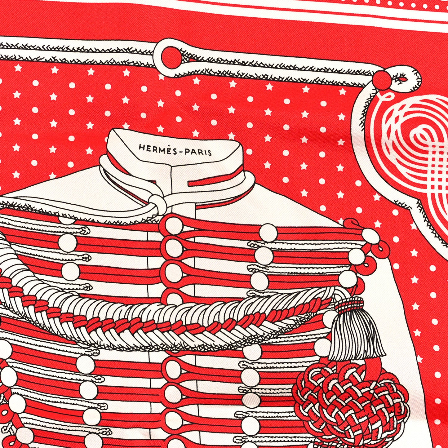 Silk Brandenburgs Bandana Scarf 55 Rouge White Black